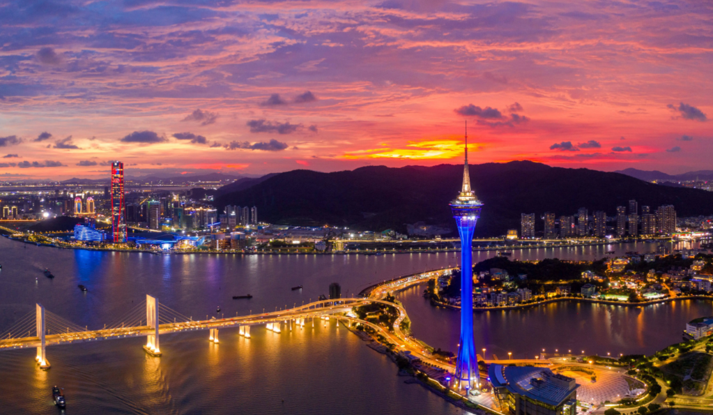 粤港澳大湾区繁荣夜景 粤港澳大湾区繁荣夜景